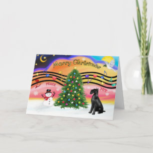 Christmas Music 2 - Schnauzer (Giant black) Holiday Card