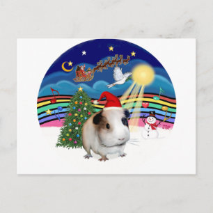 Christmas Music 3 - Guinea Pig 1 (hat) Holiday Postcard