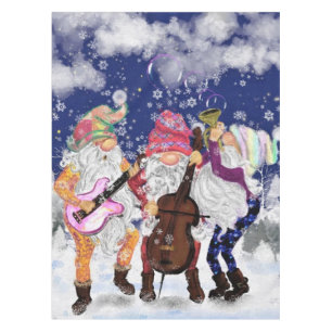 Christmas Music Band Gnome Tablecloth
