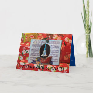 Christmas Music Book closeup Card