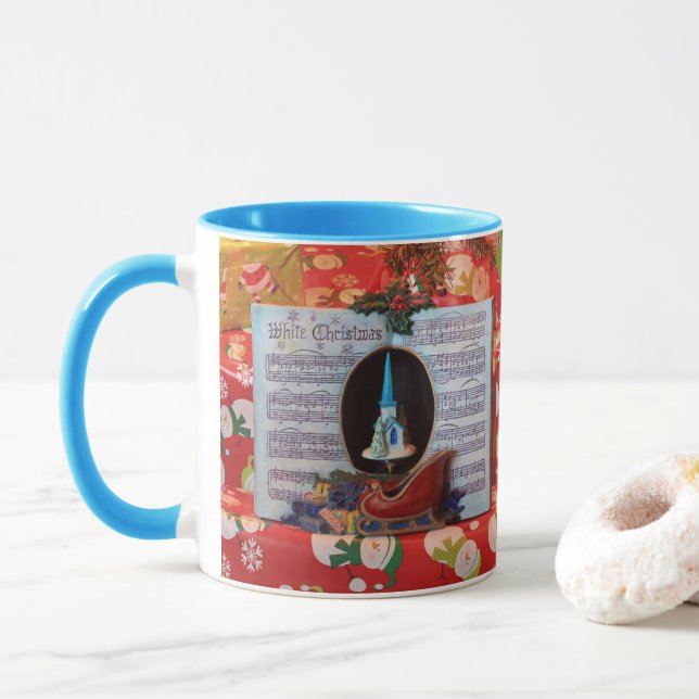Christmas Music Book Coffee Mug (Cup) (With Donut)