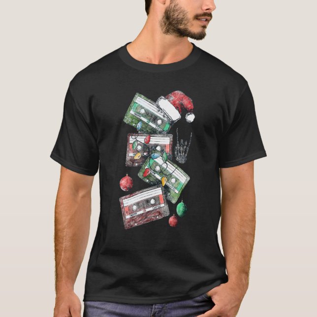 Christmas Music Cassette Tapes Retro Xmas Jolly Se T-Shirt (Front)