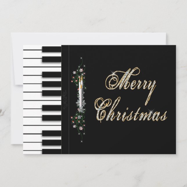 Christmas Music Invitations - Piano - Musical (Front)
