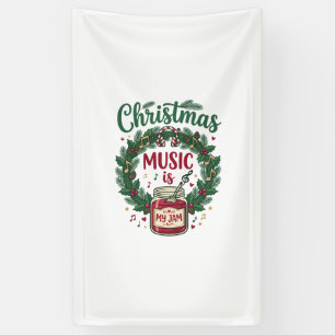 Christmas Music Is Jam Jar Pine Wreath Headphones Banner