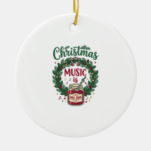 Christmas Music Is Jam Jar Pine Wreath Headphones Ceramic Tree Decoration