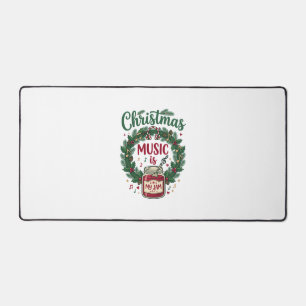 Christmas Music Is Jam Jar Pine Wreath Headphones Desk Mat