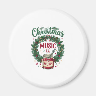 Christmas Music Is Jam Jar Pine Wreath Headphones Magnet