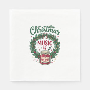 Christmas Music Is Jam Jar Pine Wreath Headphones Napkin