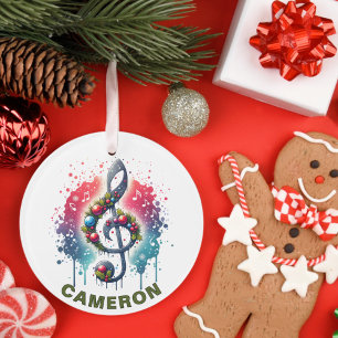 Christmas Music Lover Custom Name Ornament