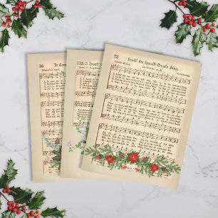Christmas Music Sheet Decoupage - Set 1