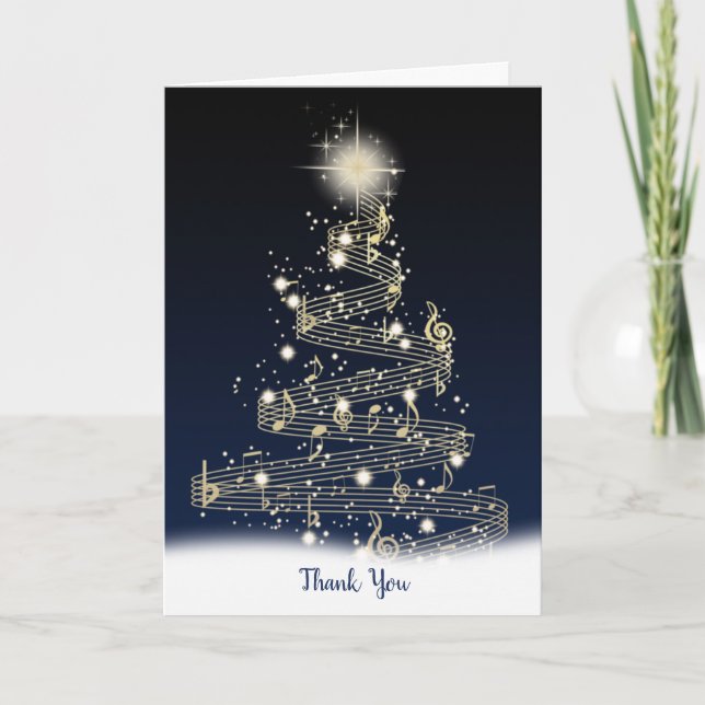 Christmas music tree thank you card (Front)