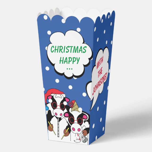 Christmas Musical Cows Favour Boxes (Front)
