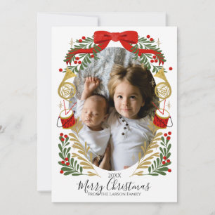 Christmas Musical Wreath Photo Card