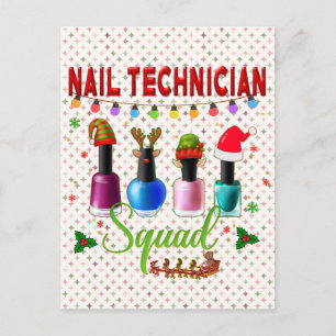 Christmas Nail Technician Xmas Salon Owners  Postcard