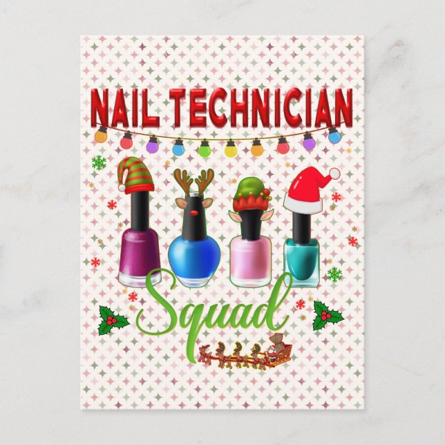 Christmas Nail Technician Xmas Salon Owners  Postcard (Front)