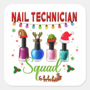 Christmas Nail Technician Xmas Salon Owners  Square Sticker