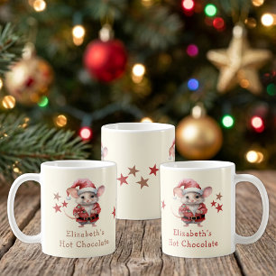 Christmas name mouse brown hot chocolate mug