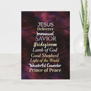 Christmas Names of Jesus Bible Verse Matthew 1:23 Holiday Card