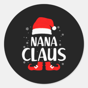 Christmas Nana Claus Leopard Family Matching Pajam Classic Round Sticker