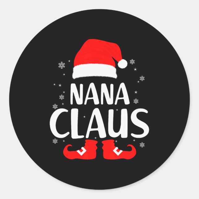 Christmas Nana Claus Leopard Family Matching Pajam Classic Round Sticker (Front)