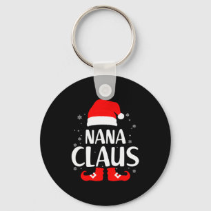 Christmas Nana Claus Leopard Family Matching Pajam Key Ring