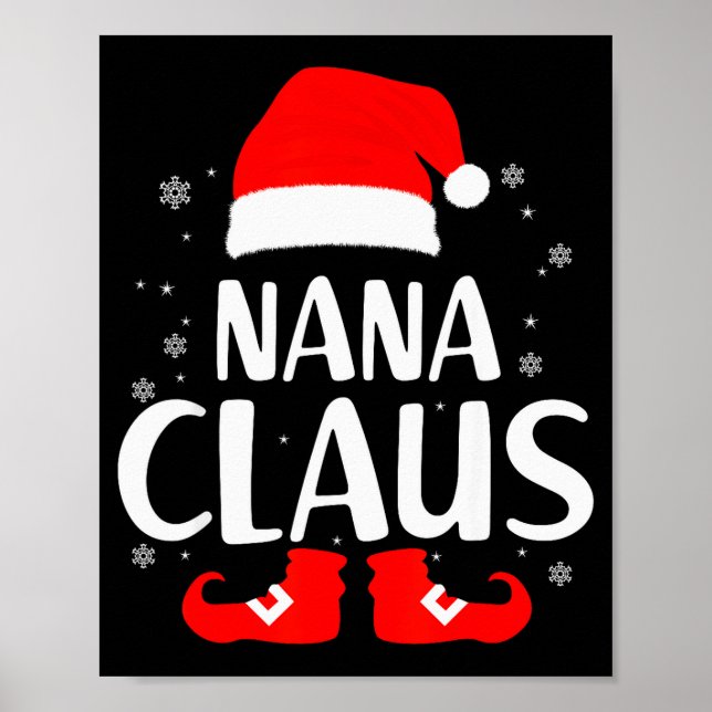 Christmas Nana Claus Leopard Family Matching Pajam Poster (Front)
