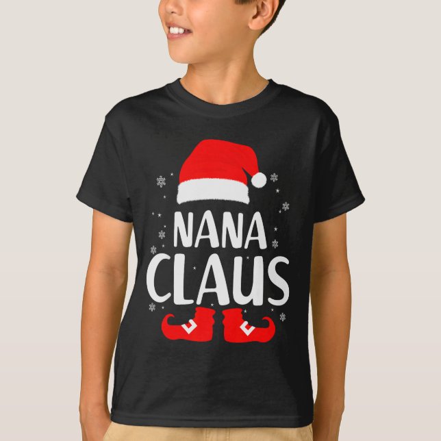 Christmas Nana Claus Leopard Family Matching Pajam T-Shirt (Front)
