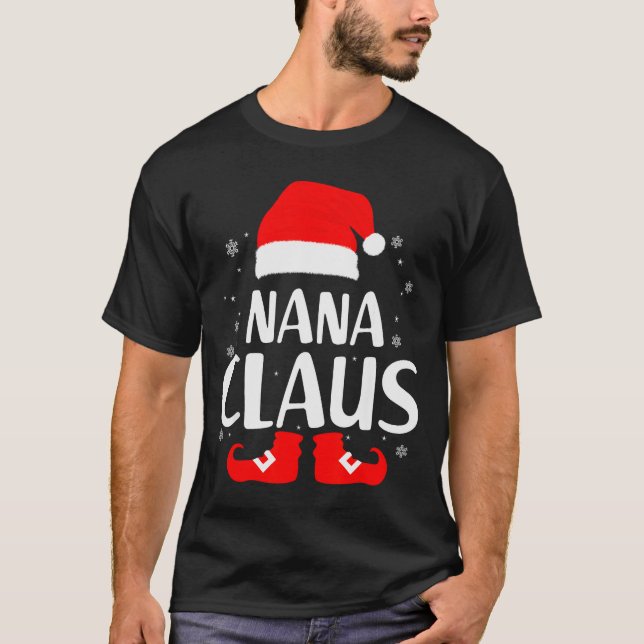 Christmas Nana Claus Leopard Family Matching Pajam T-Shirt (Front)