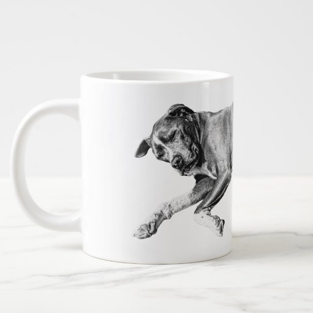 Christmas Nap, Pit Mix Peace Large Coffee Mug (Left)