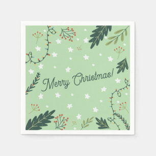 Christmas napkin New Year dinner sage green 