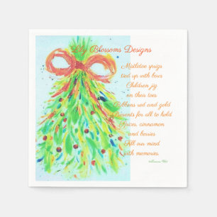 Christmas Napkins with poem by Ariella & Lily
