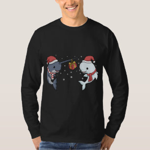 Christmas Narwhal Beluga Whale Gift Feeling Stabby T-Shirt