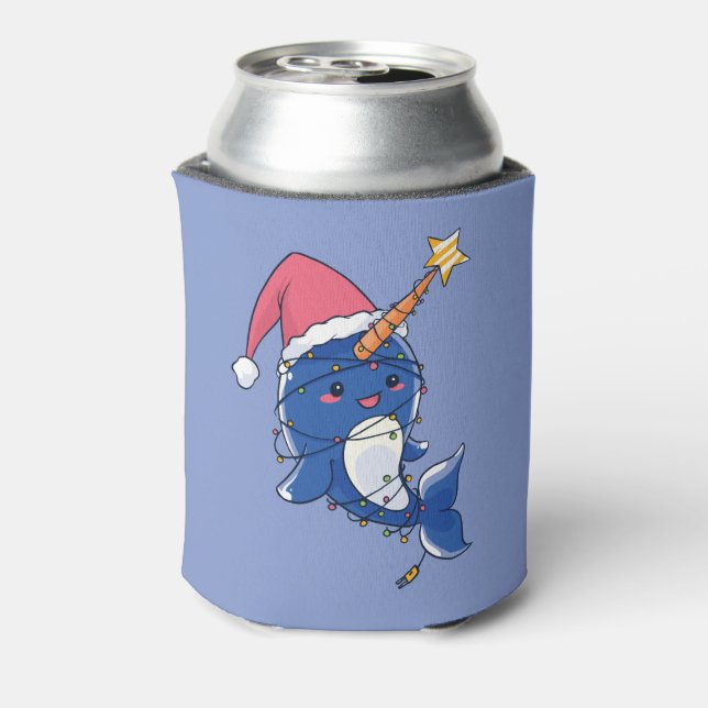 Christmas Narwhale Can Cooler (Can Back)