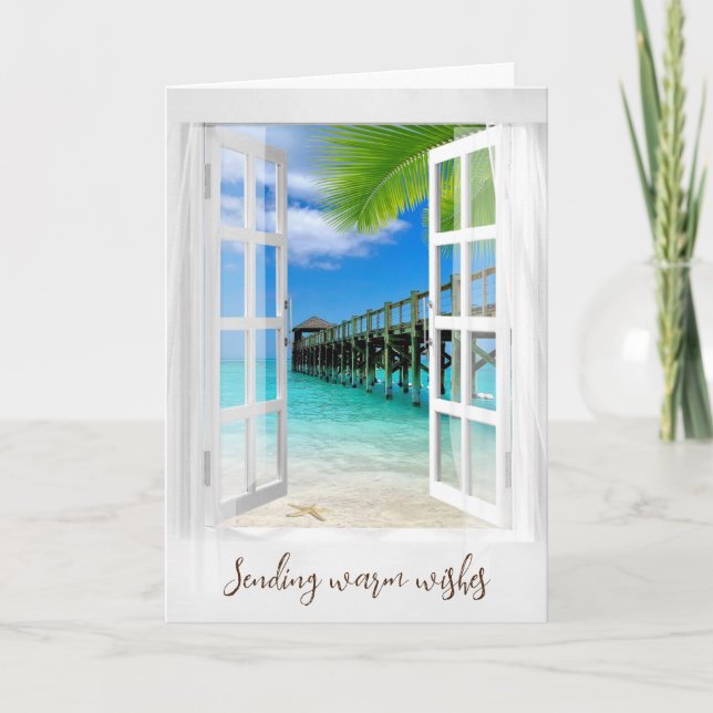 Christmas Nassau Bahama Pier  Holiday Card (Front)