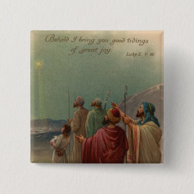 Christmas Nativity 15 Cm Square Badge (Front)