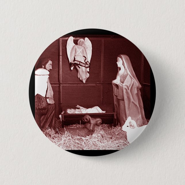 Christmas Nativity 6 Cm Round Badge (Front)