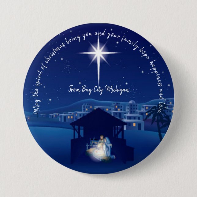 Christmas Nativity 7.5 Cm Round Badge (Front)