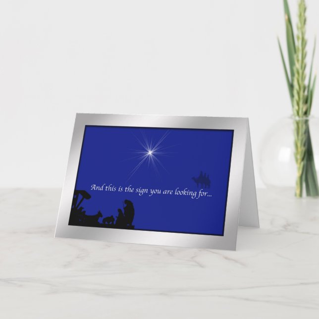 Christmas, Nativity and Star Holiday Card (Front)