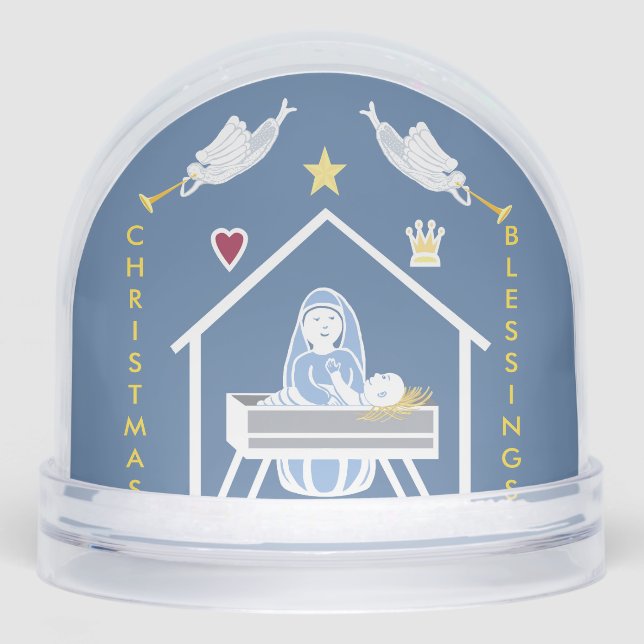 Christmas Nativity Art Snow Globe (Front)