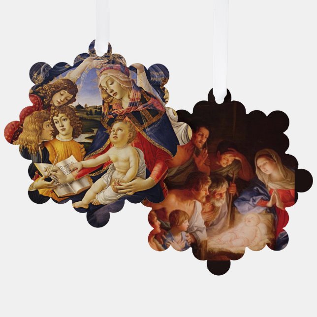 Christmas Nativity Art Tree Decoration Card (Front/Back)