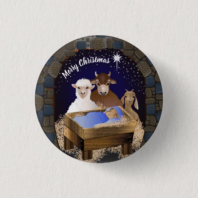 Christmas Nativity Baby Jesus 3 Cm Round Badge (Front)