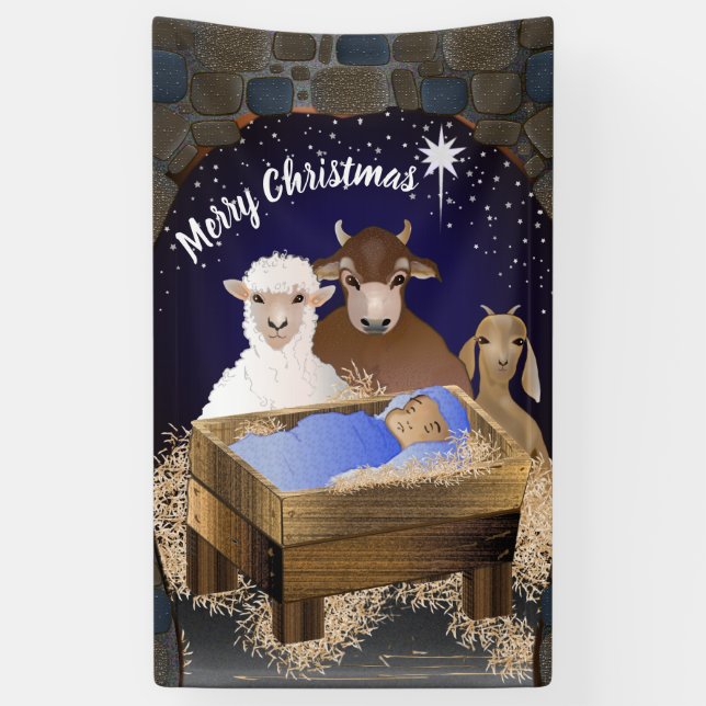 Christmas Nativity Baby Jesus Banner (Vertical)