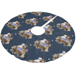 Christmas Nativity Baby Jesus Brushed Polyester Tree Skirt
