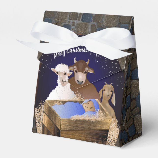 Christmas Nativity Baby Jesus Favour Box (Front Side)