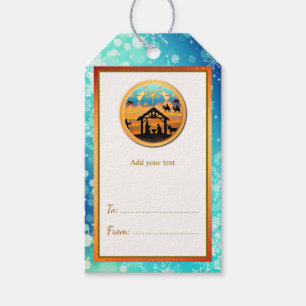 "Christmas Nativity Baby Jesus in Manger Gift Tags