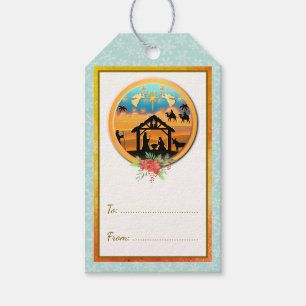 Christmas Nativity Baby Jesus in Manger Scene Gift Tags