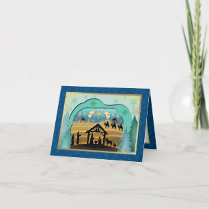 Christmas Nativity Baby Jesus in Manger Scene Holiday Card