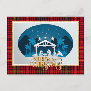 Christmas Nativity Baby Jesus in Manger Scene Holiday Postcard