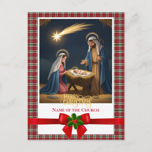 Christmas Nativity Baby Jesus in Manger Scene Holiday Postcard