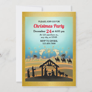 Christmas Nativity Baby Jesus in Manger Scene Invitation